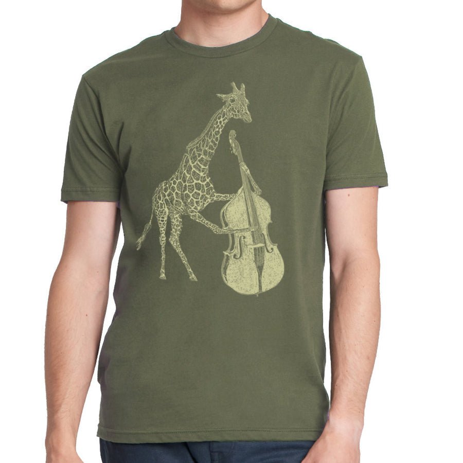 Men's Giraffe Playing Bass T-Shirt - POPvault