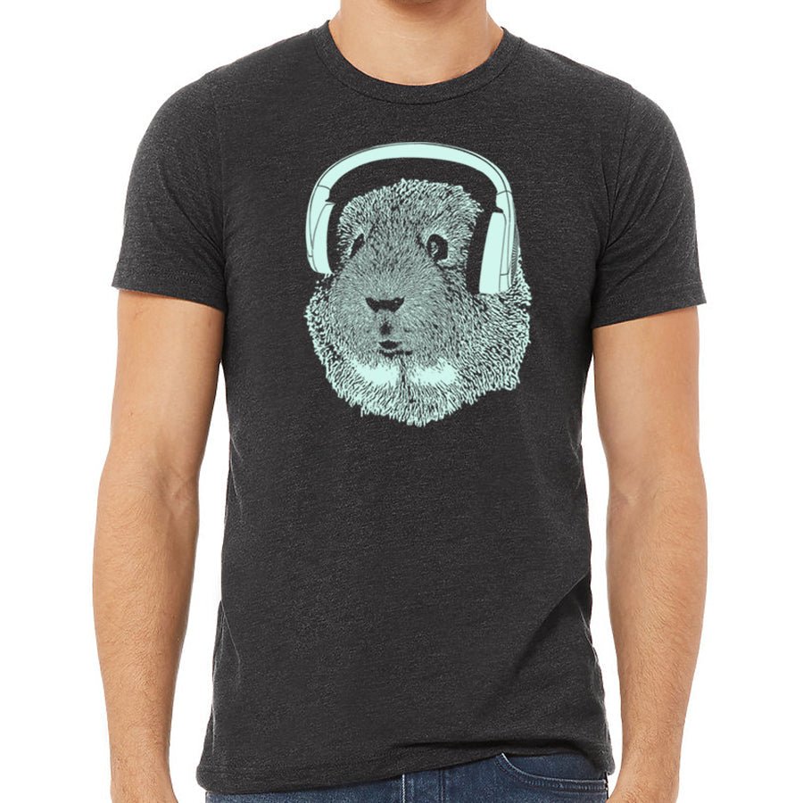 Men's Guinea Pig Wearing Headphones T-Shirt - POPvault