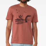 Men's Jesus Christ Riding The Loch Ness Monster T-Shirt - POPvault