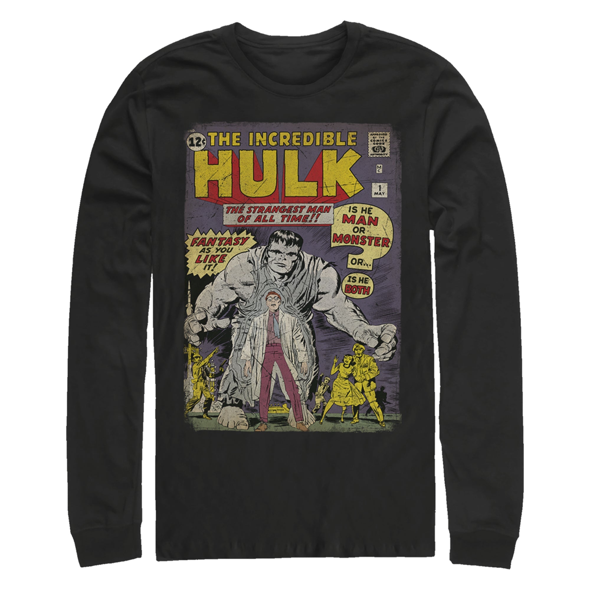 Men's Marvel Hulk ComicCover Long Sleeve T-Shirt - POPvault