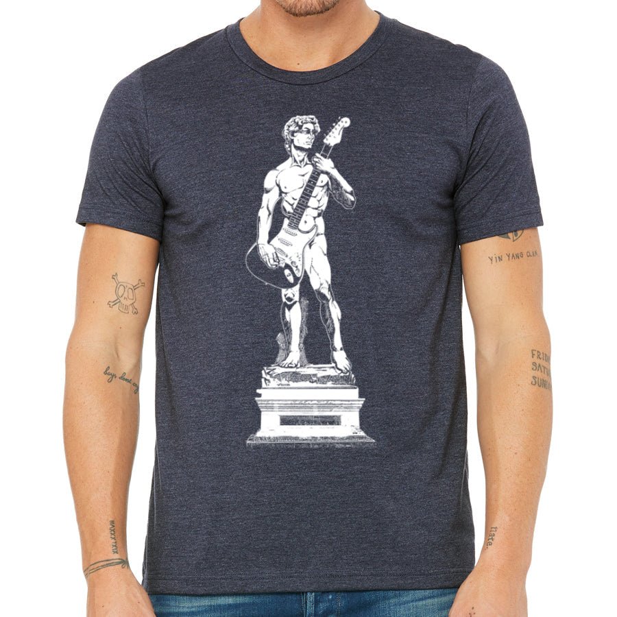 Men's Michelangelo's David Playing Guitar T-Shirt - POPvault