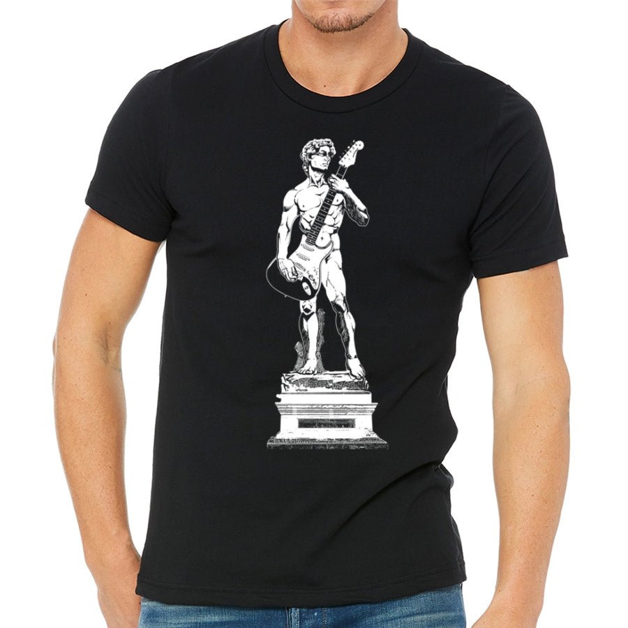 Men's Michelangelo's David Playing Guitar T-Shirt - POPvault