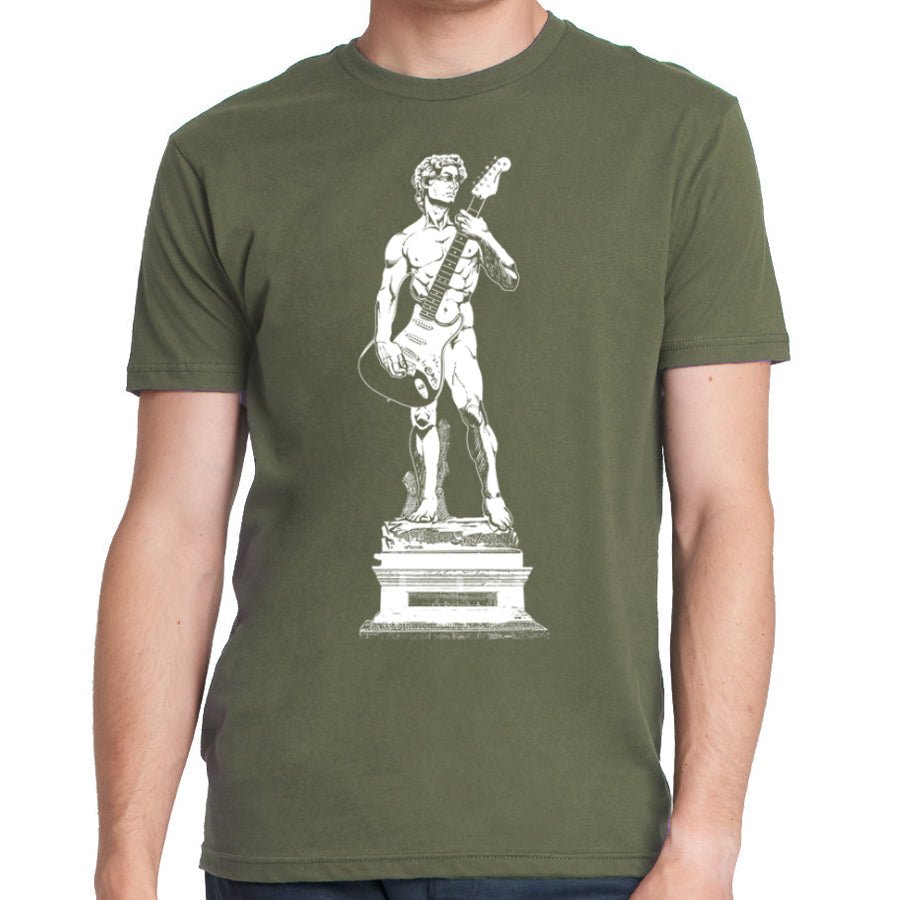 Men's Michelangelo's David Playing Guitar T-Shirt - POPvault