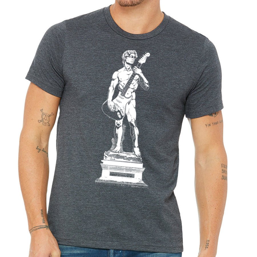 Men's Michelangelo's David Playing Guitar T-Shirt - POPvault