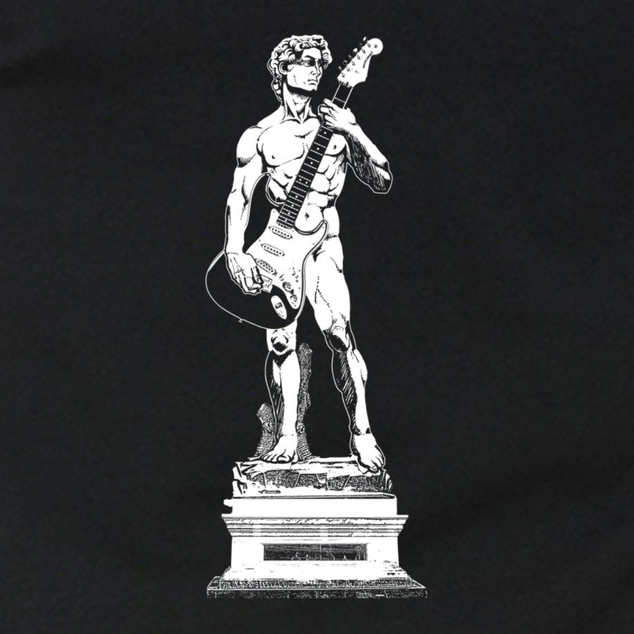 Men's Michelangelo's David Playing Guitar T-Shirt - POPvault