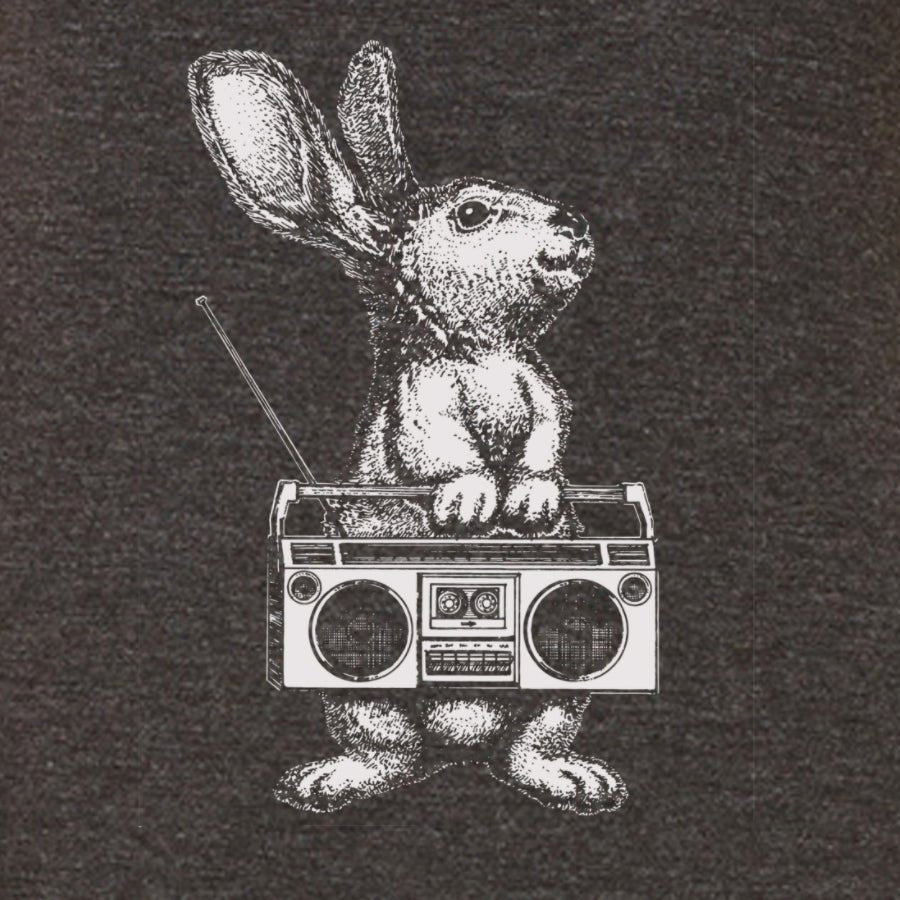 Men's Rabbit With Vintage Boom Box Radio T-Shirt - POPvault