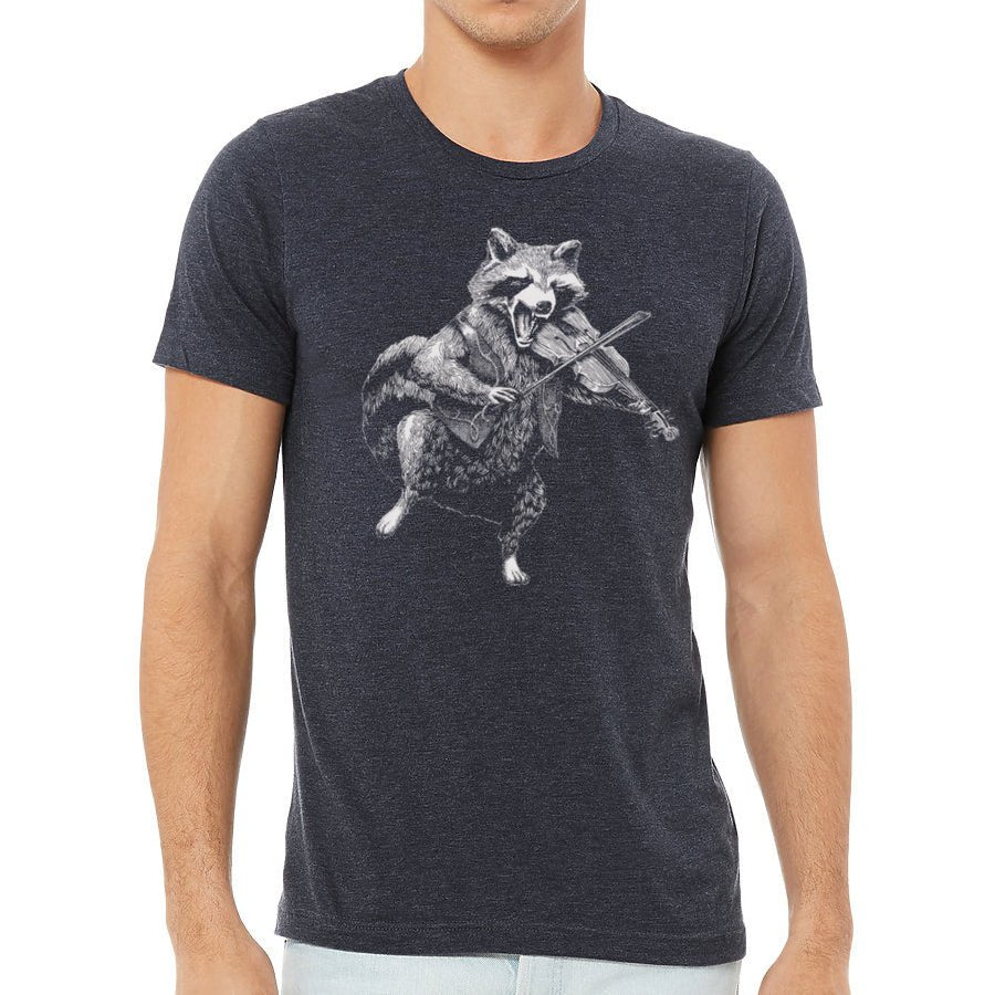 Men's Raccoon Playing Fiddle T-Shirt - POPvault