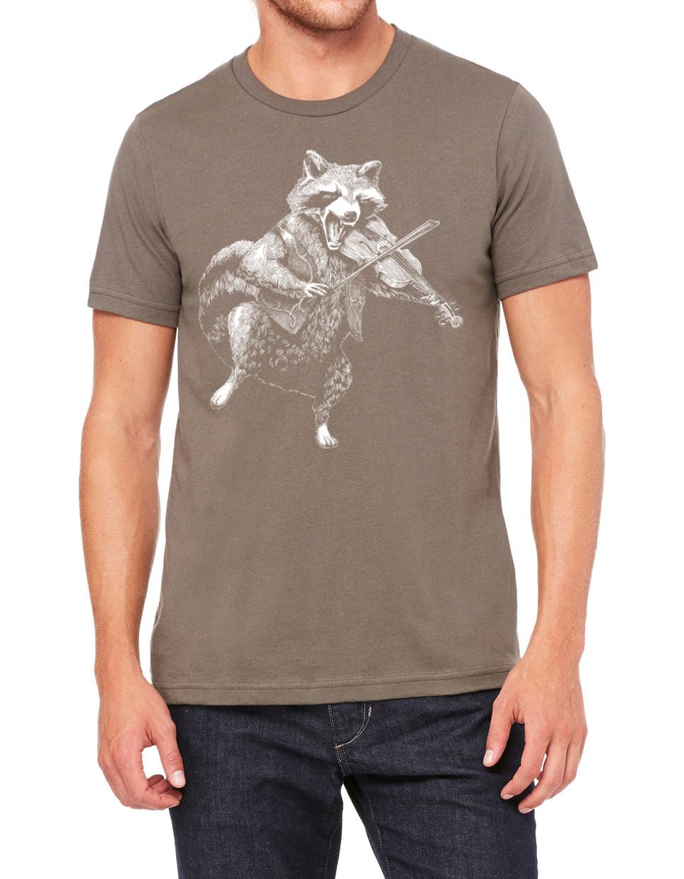 Men's Raccoon Playing Fiddle T-Shirt - POPvault