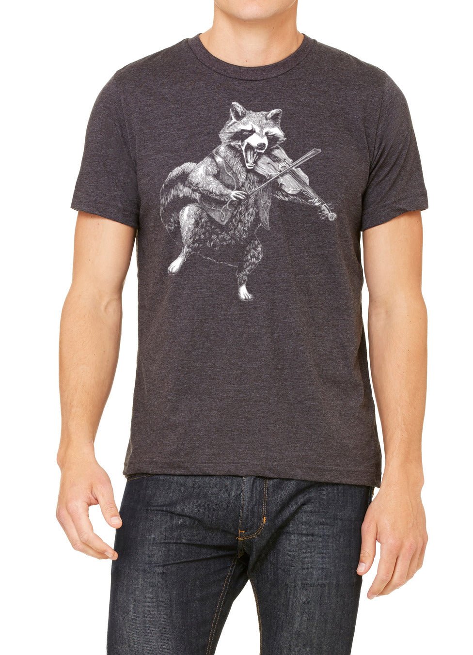 Men's Raccoon Playing Fiddle T-Shirt - POPvault
