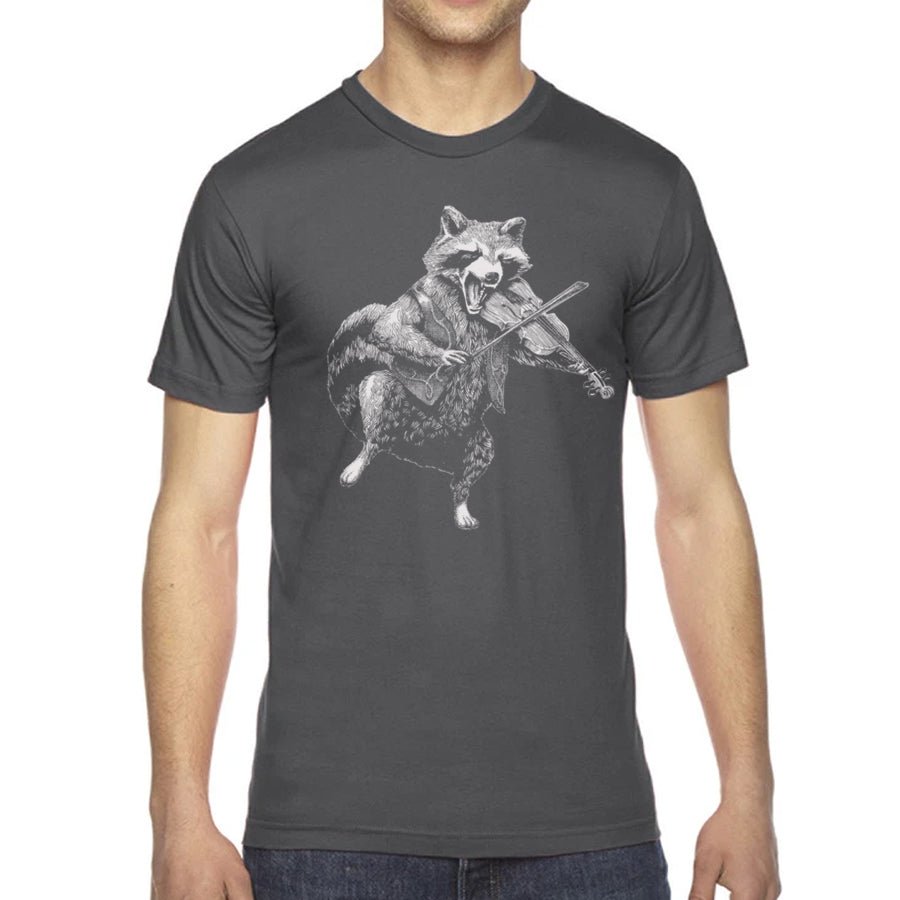 Men's Raccoon Playing Fiddle T-Shirt - POPvault