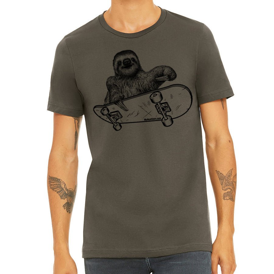Men's Sloth Riding A Skateboard T-Shirt - POPvault