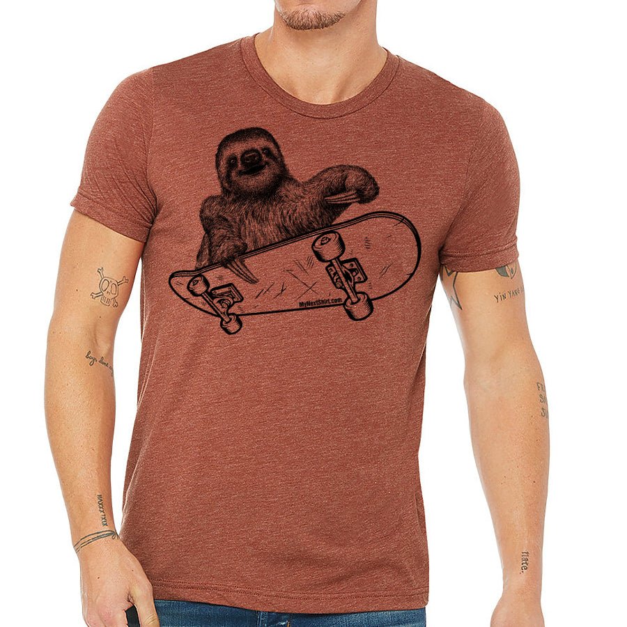 Men's Sloth Riding A Skateboard T-Shirt - POPvault