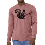 Men's Squirrel Playing Guitar Long Sleeve T-Shirt - POPvault