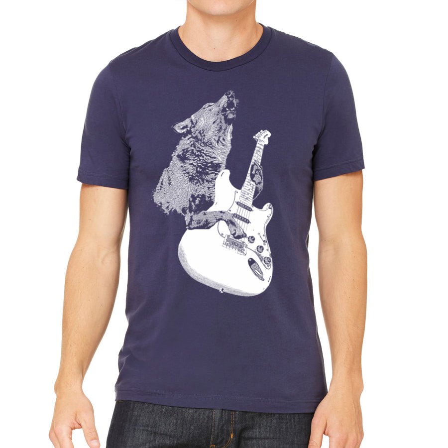Men's Wolf Playing Guitar T-Shirt - POPvault