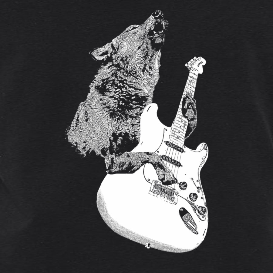 Men's Wolf Playing Guitar T-Shirt - POPvault