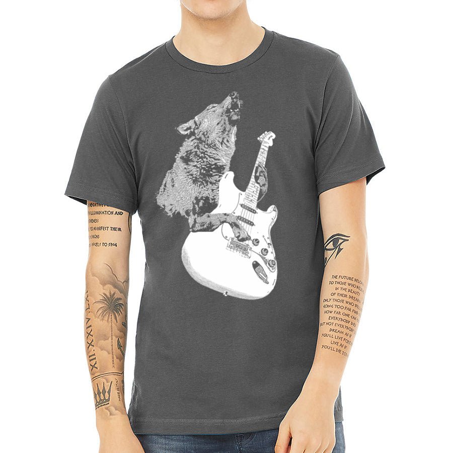 Men's Wolf Playing Guitar T-Shirt - POPvault
