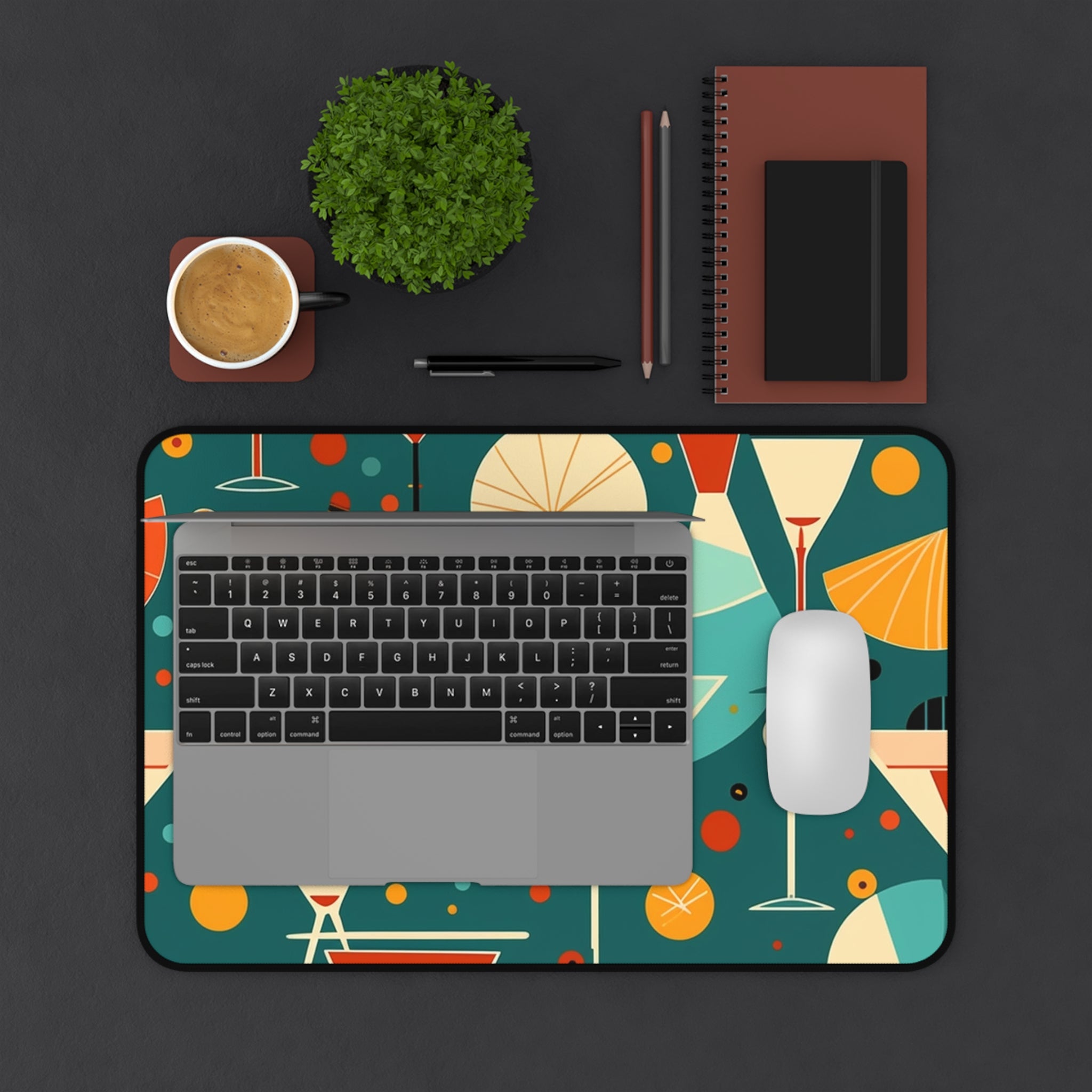 Mid - Century Modern - Cocktail Hour Geometric Computer Desk Mat - POPvault