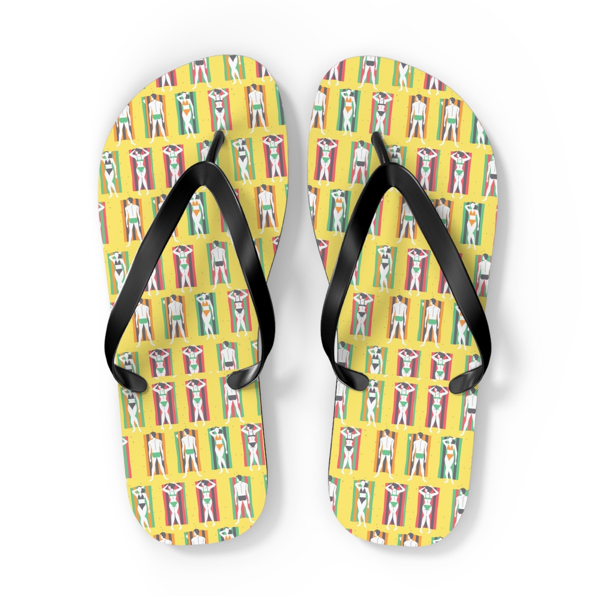 Mid - Century Retro Beach Blanket Bathing Suits Flip - Flops - POPvault