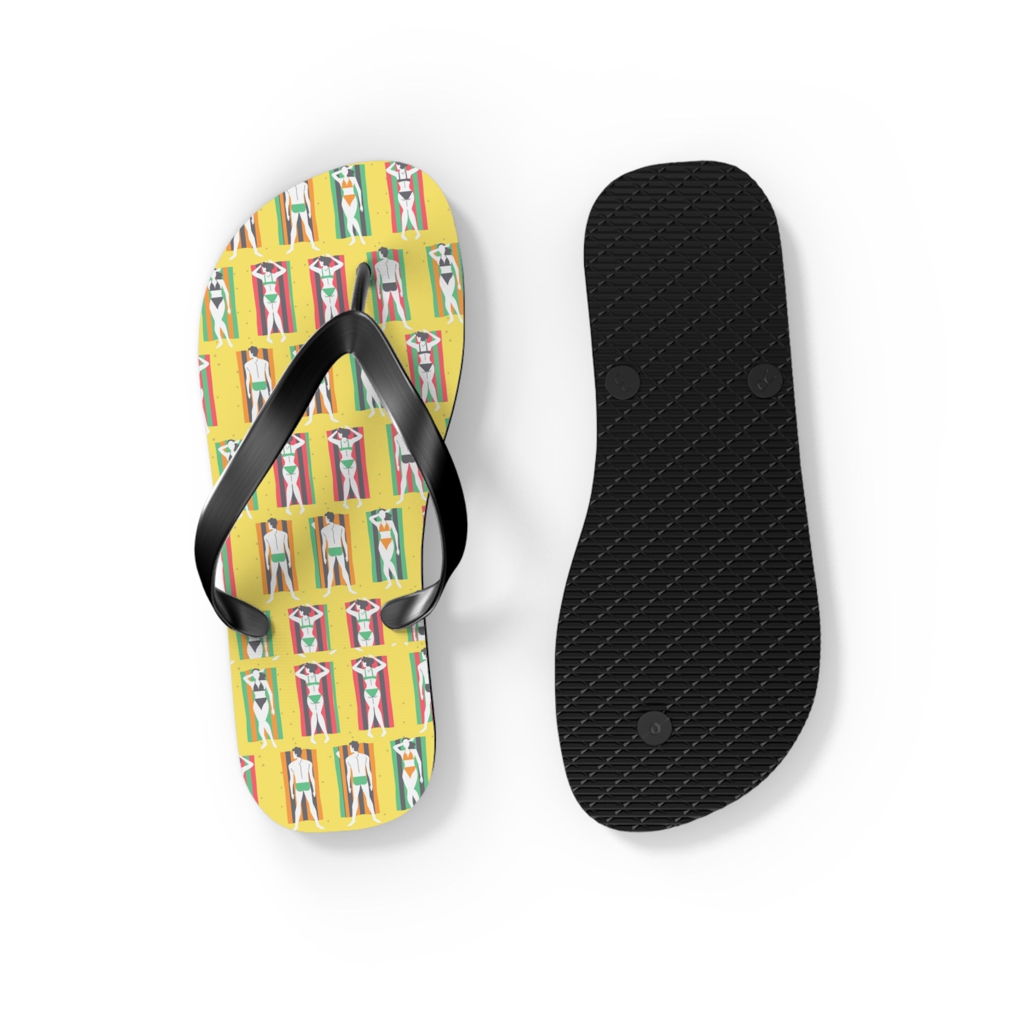 Mid - Century Retro Beach Blanket Bathing Suits Flip - Flops - POPvault