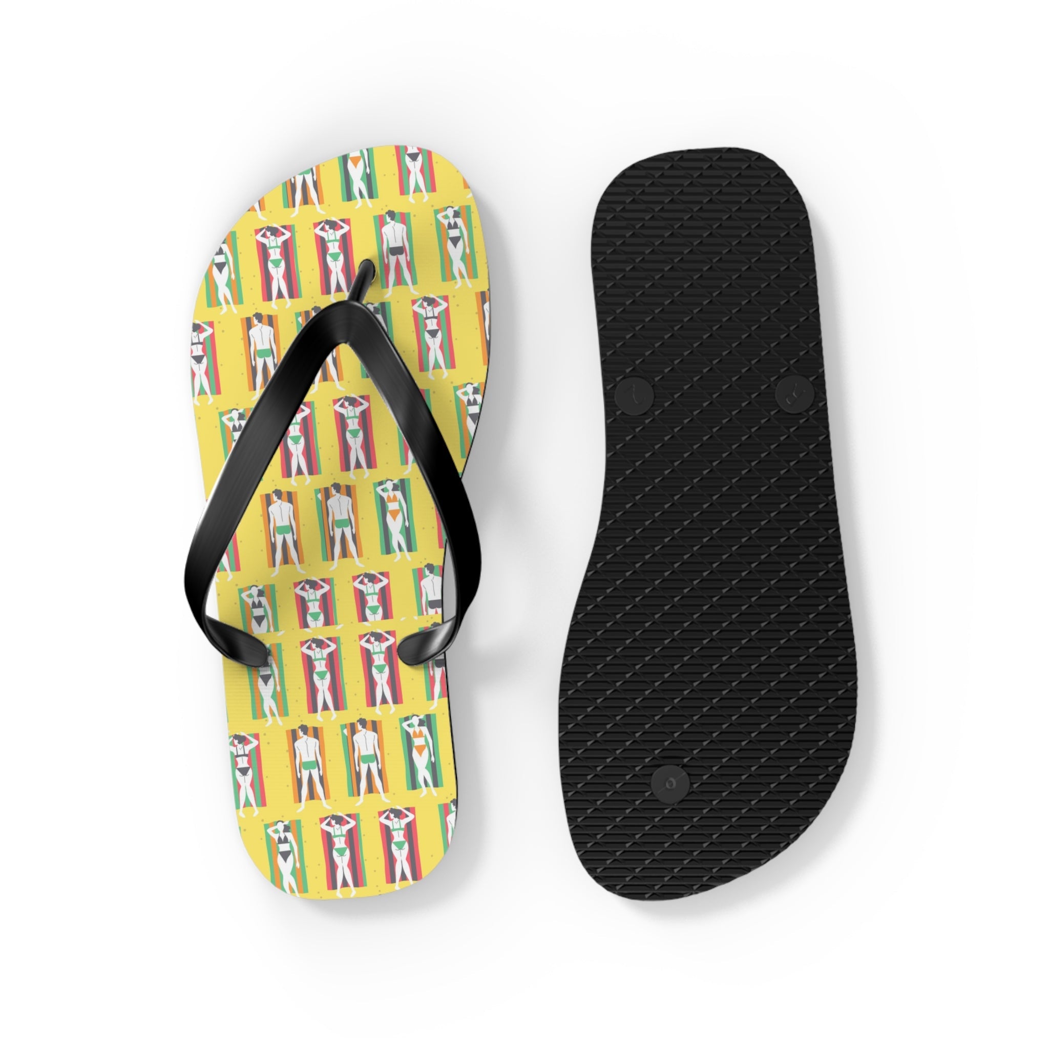 Mid - Century Retro Beach Blanket Bathing Suits Flip - Flops - POPvault