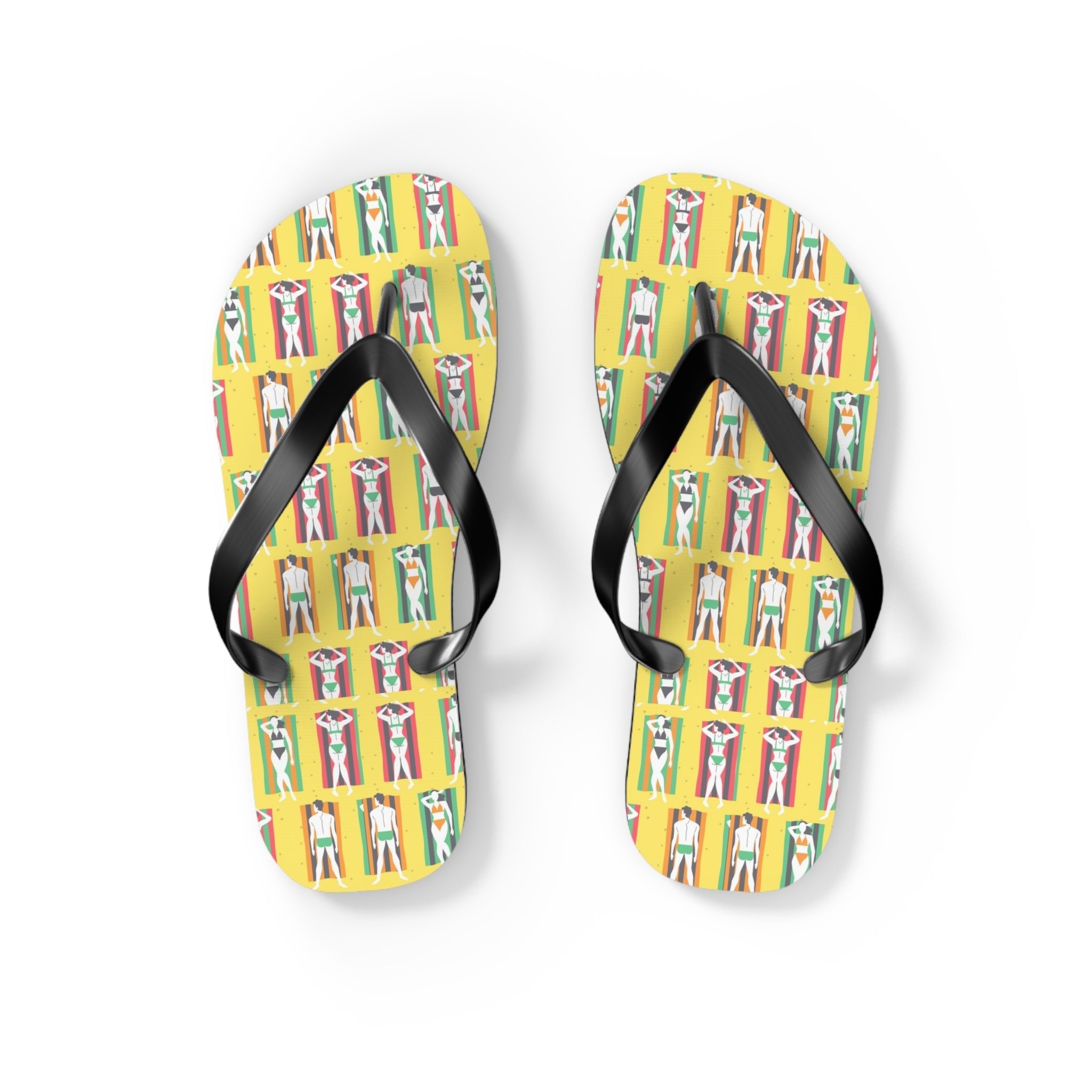 Mid - Century Retro Beach Blanket Bathing Suits Flip - Flops - POPvault
