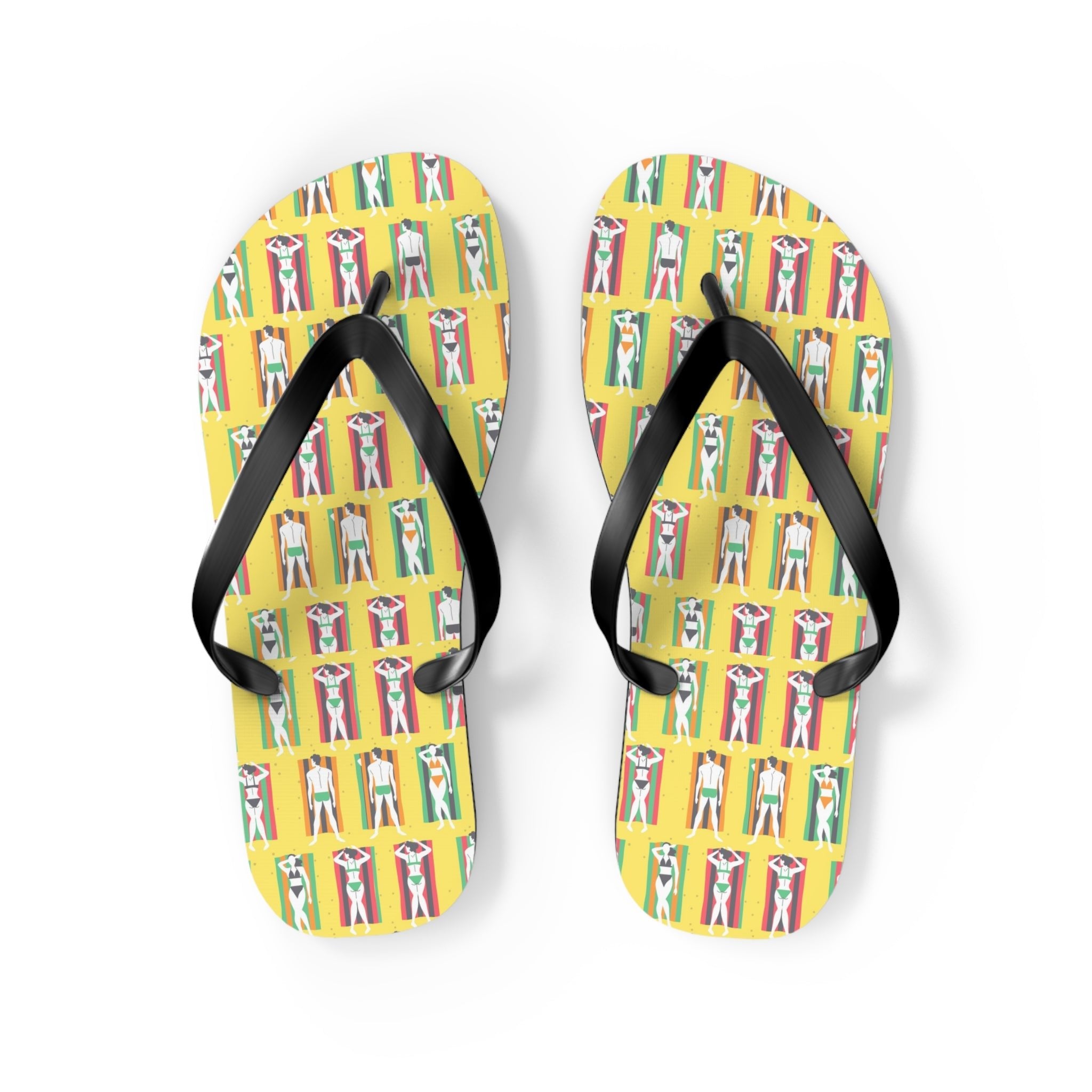 Mid - Century Retro Beach Blanket Bathing Suits Flip - Flops - POPvault