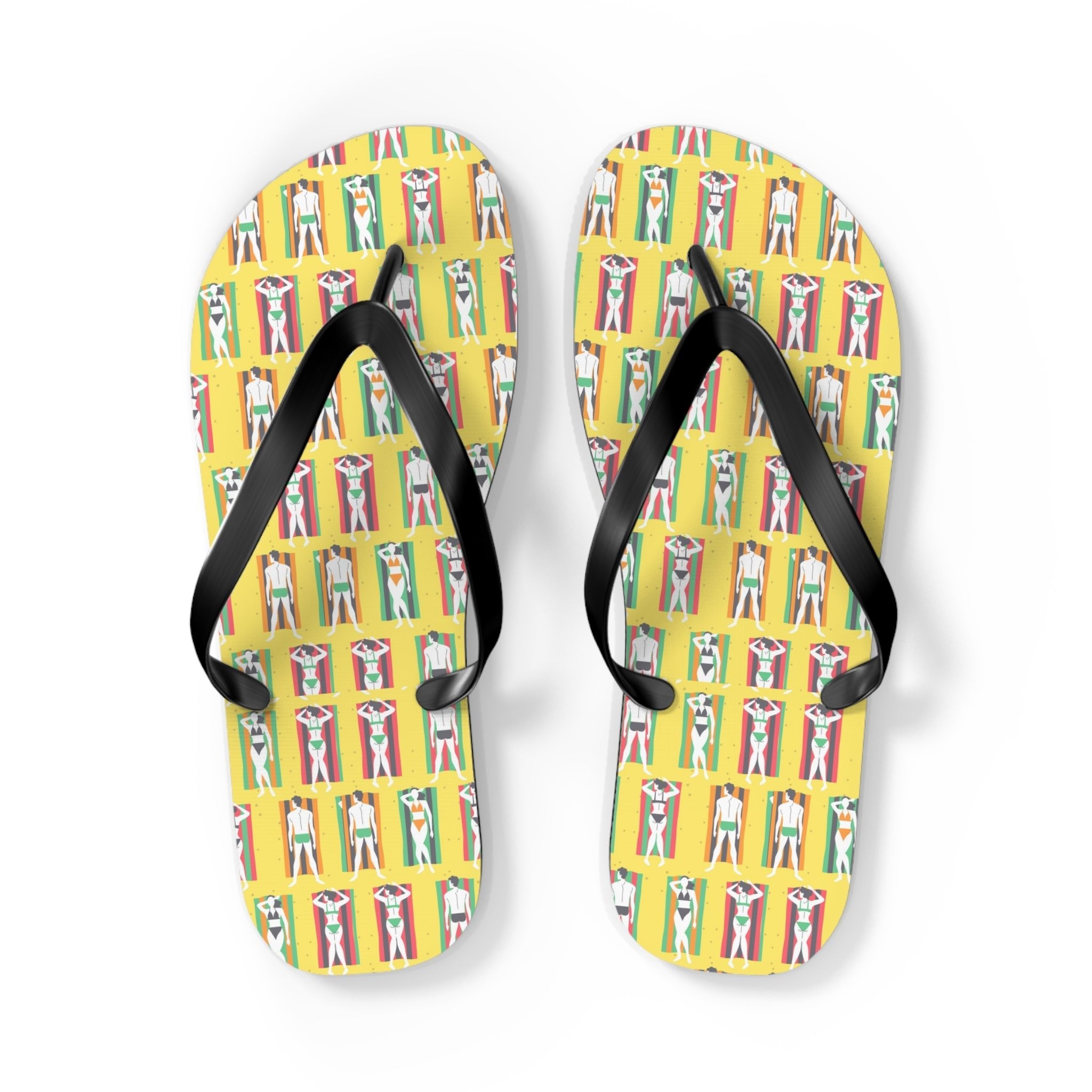 Mid - Century Retro Beach Blanket Bathing Suits Flip - Flops - POPvault