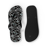 Mid - Century Retro Black Squiggly Wiggly Flip - Flops - POPvault