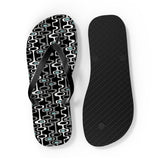 Mid - Century Retro Black Squiggly Wiggly Flip - Flops - POPvault