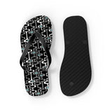 Mid - Century Retro Black Squiggly Wiggly Flip - Flops - POPvault