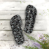 Mid - Century Retro Black Squiggly Wiggly Flip - Flops - POPvault