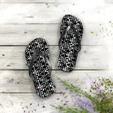 Mid - Century Retro Black Squiggly Wiggly Flip - Flops - POPvault
