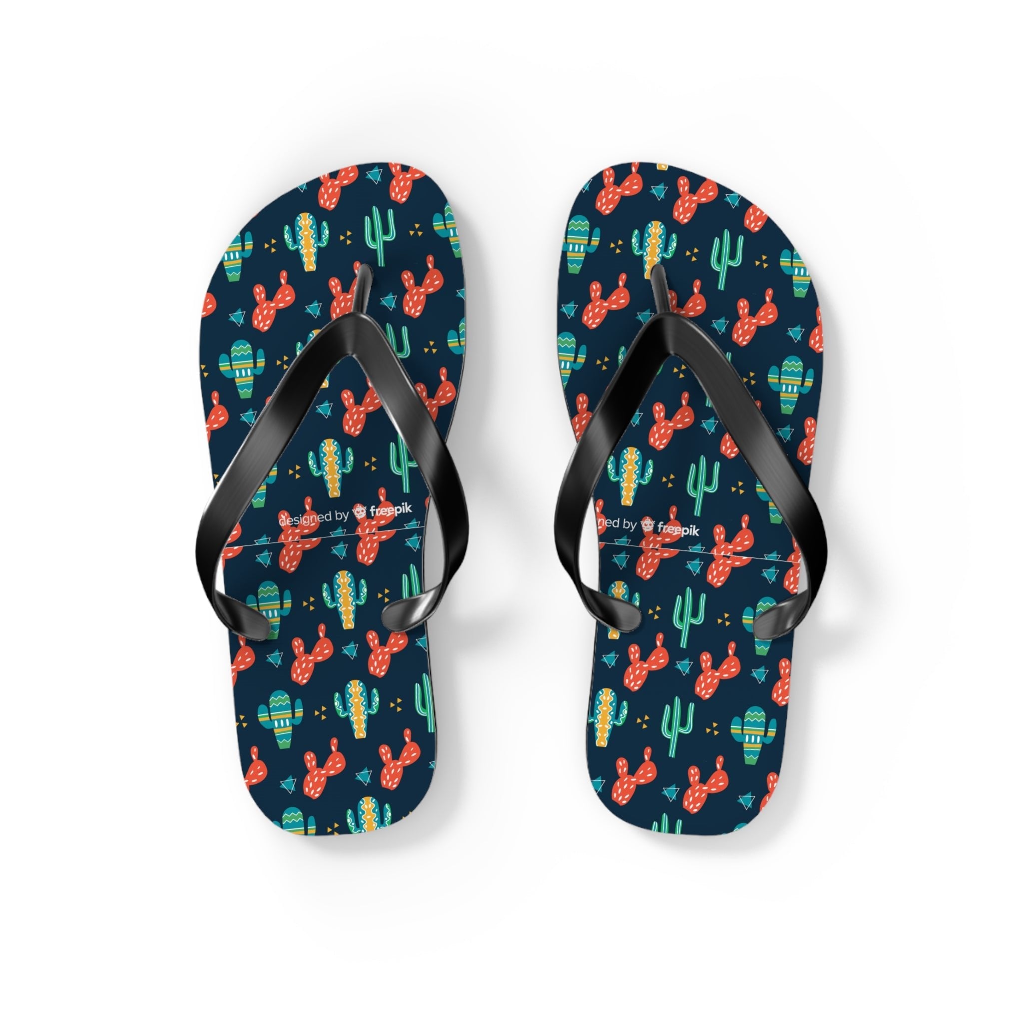 Mid - Century Retro Cactus Garden Geometric Flip - Flops - POPvault