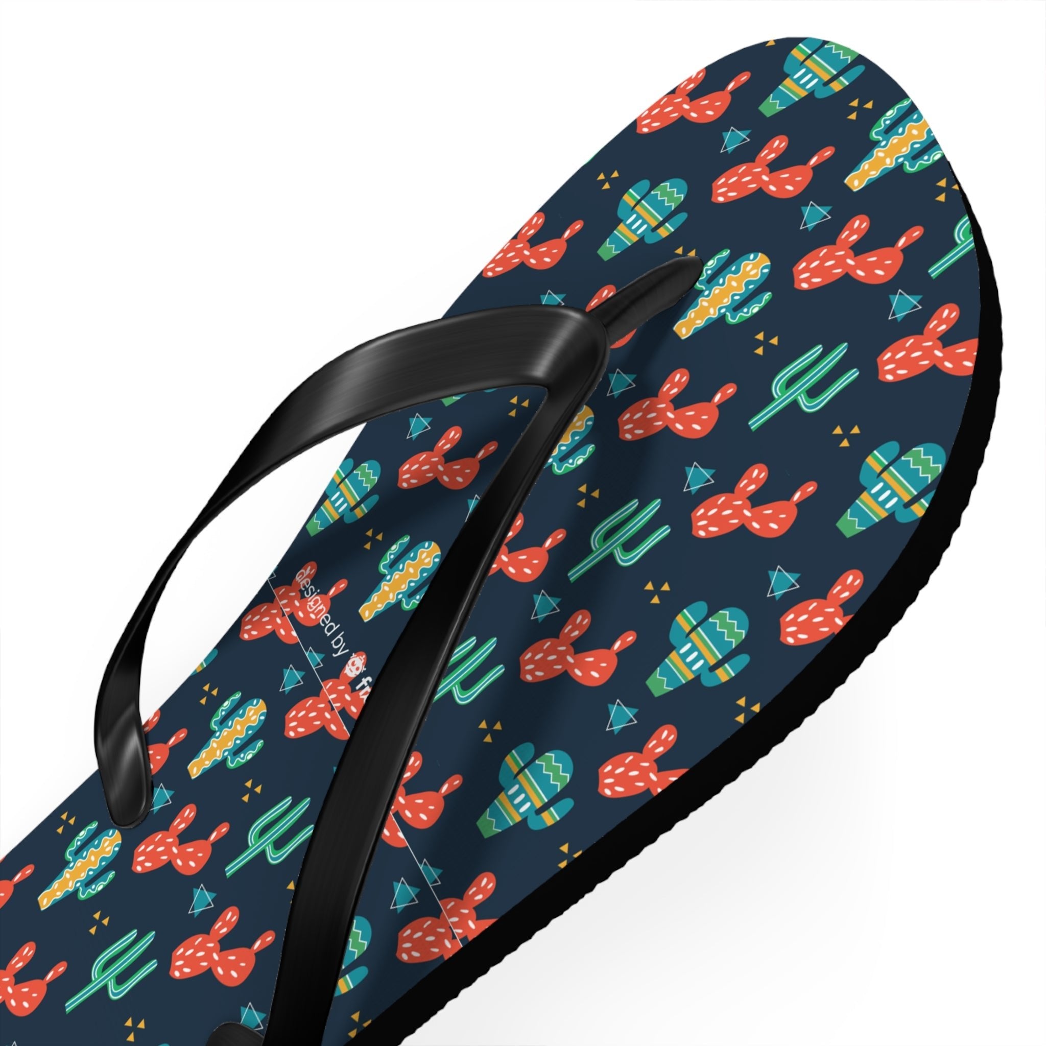 Mid - Century Retro Cactus Garden Geometric Flip - Flops - POPvault