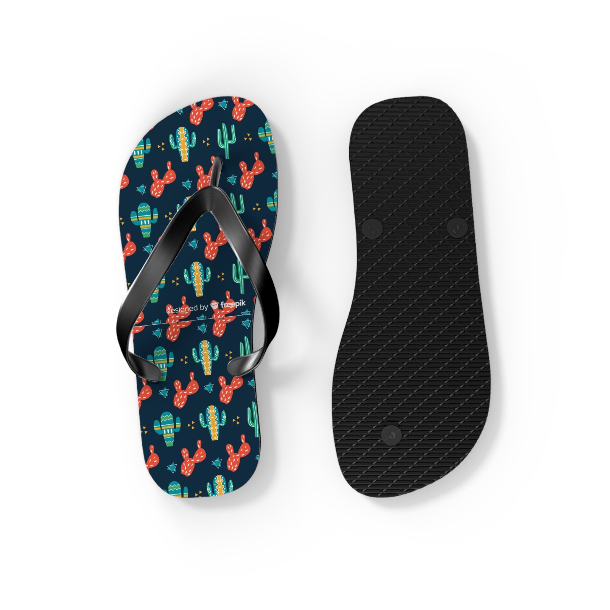 Mid - Century Retro Cactus Garden Geometric Flip - Flops - POPvault