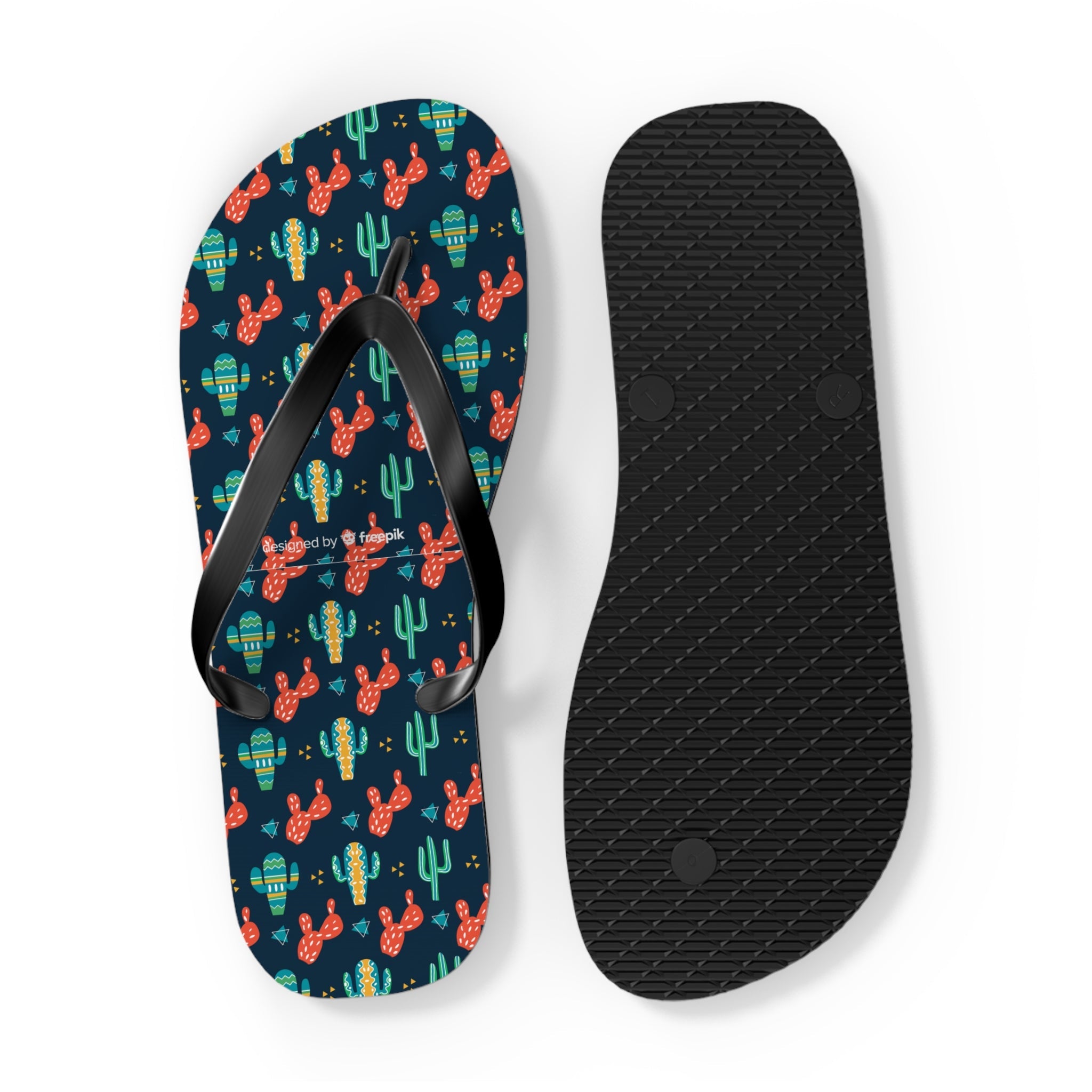 Mid - Century Retro Cactus Garden Geometric Flip - Flops - POPvault