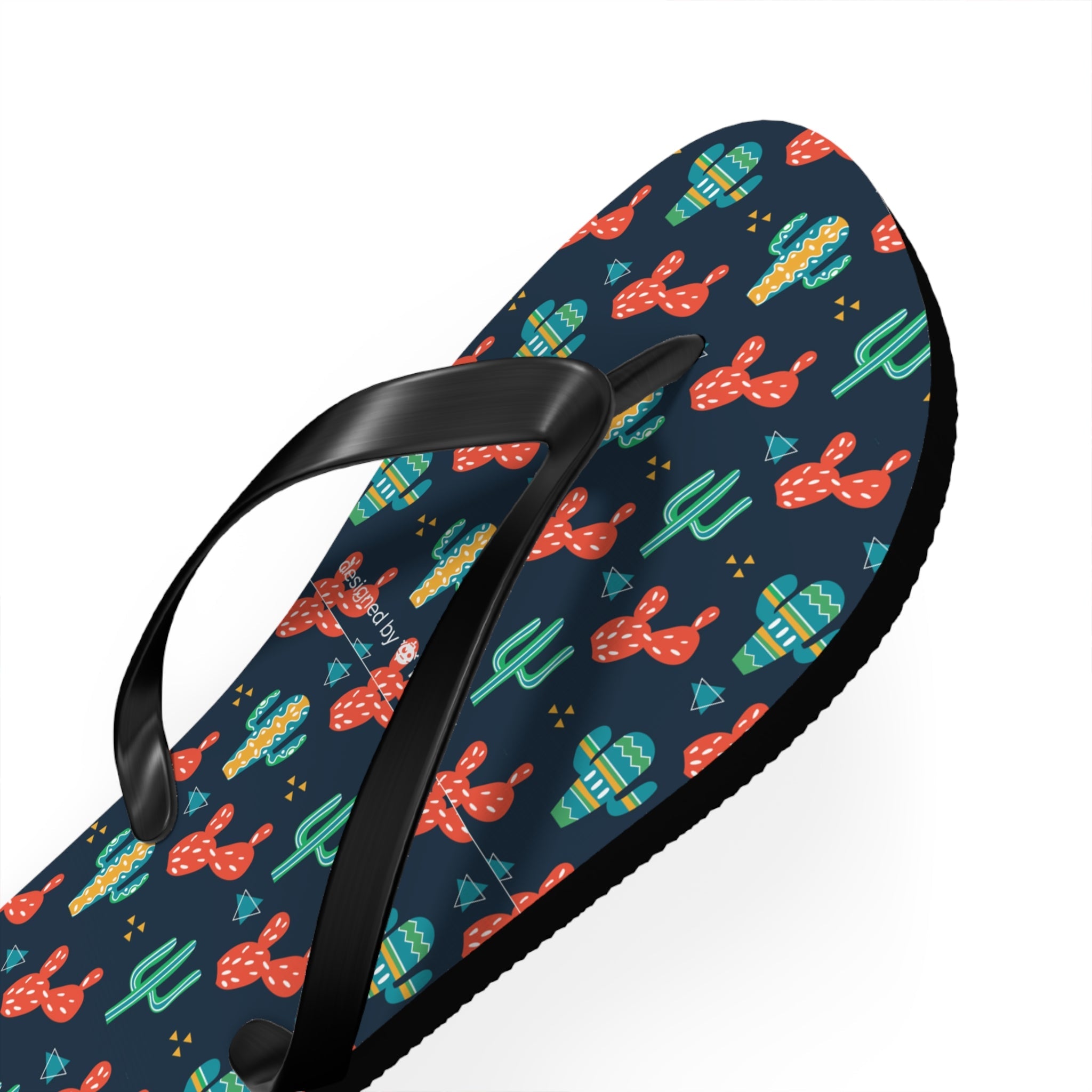 Mid - Century Retro Cactus Garden Geometric Flip - Flops - POPvault