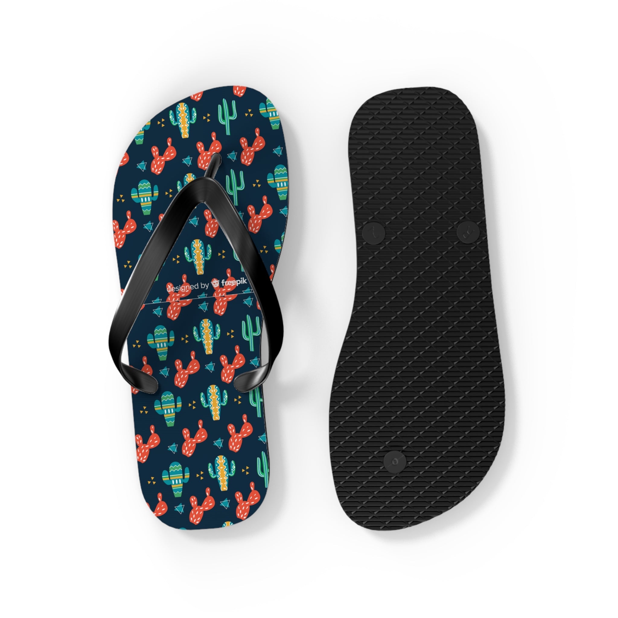 Mid - Century Retro Cactus Garden Geometric Flip - Flops - POPvault