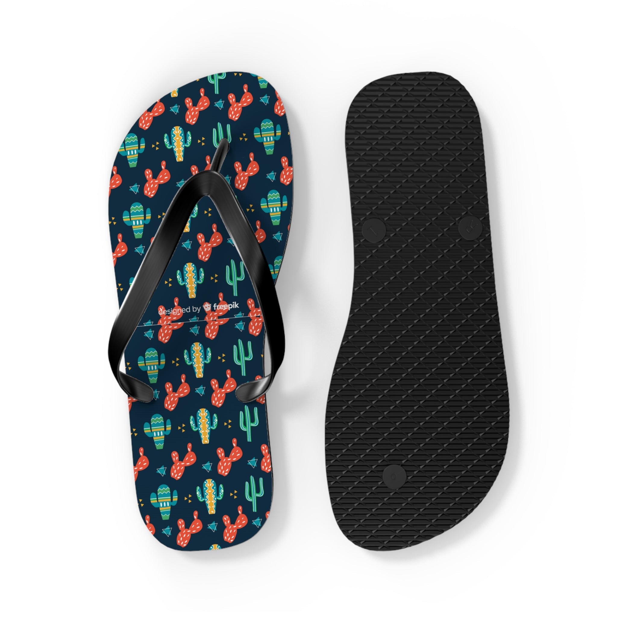Mid - Century Retro Cactus Garden Geometric Flip - Flops - POPvault