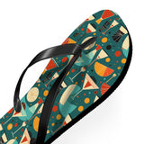 Mid - Century Retro Cocktail Hour Geometric Flip - Flops - POPvault