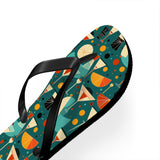Mid - Century Retro Cocktail Hour Geometric Flip - Flops - POPvault
