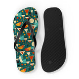 Mid - Century Retro Cocktail Hour Geometric Flip - Flops - POPvault