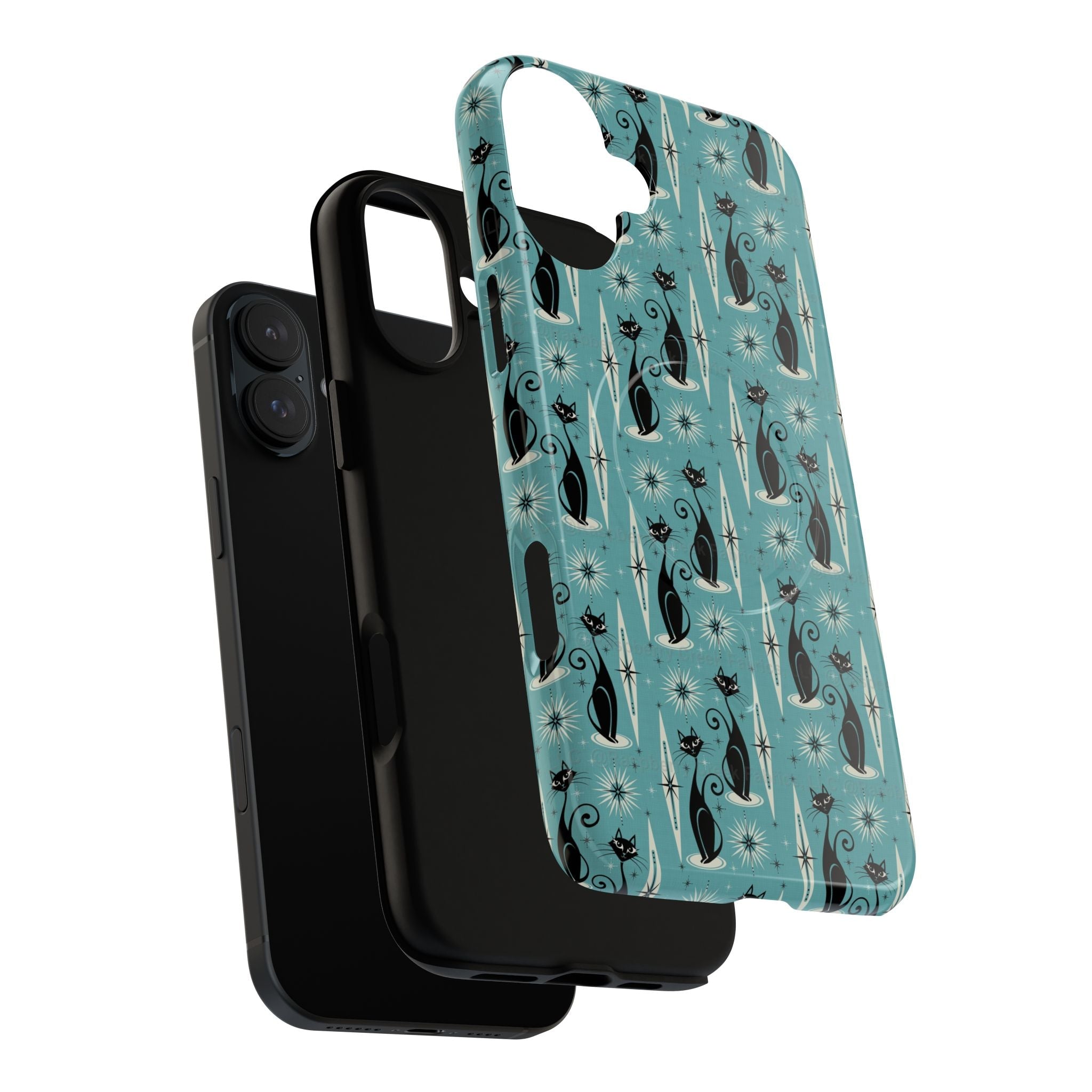 Mid - Century Retro Coolest Kitty Cats Tough Magnetic Phone Case - POPvault