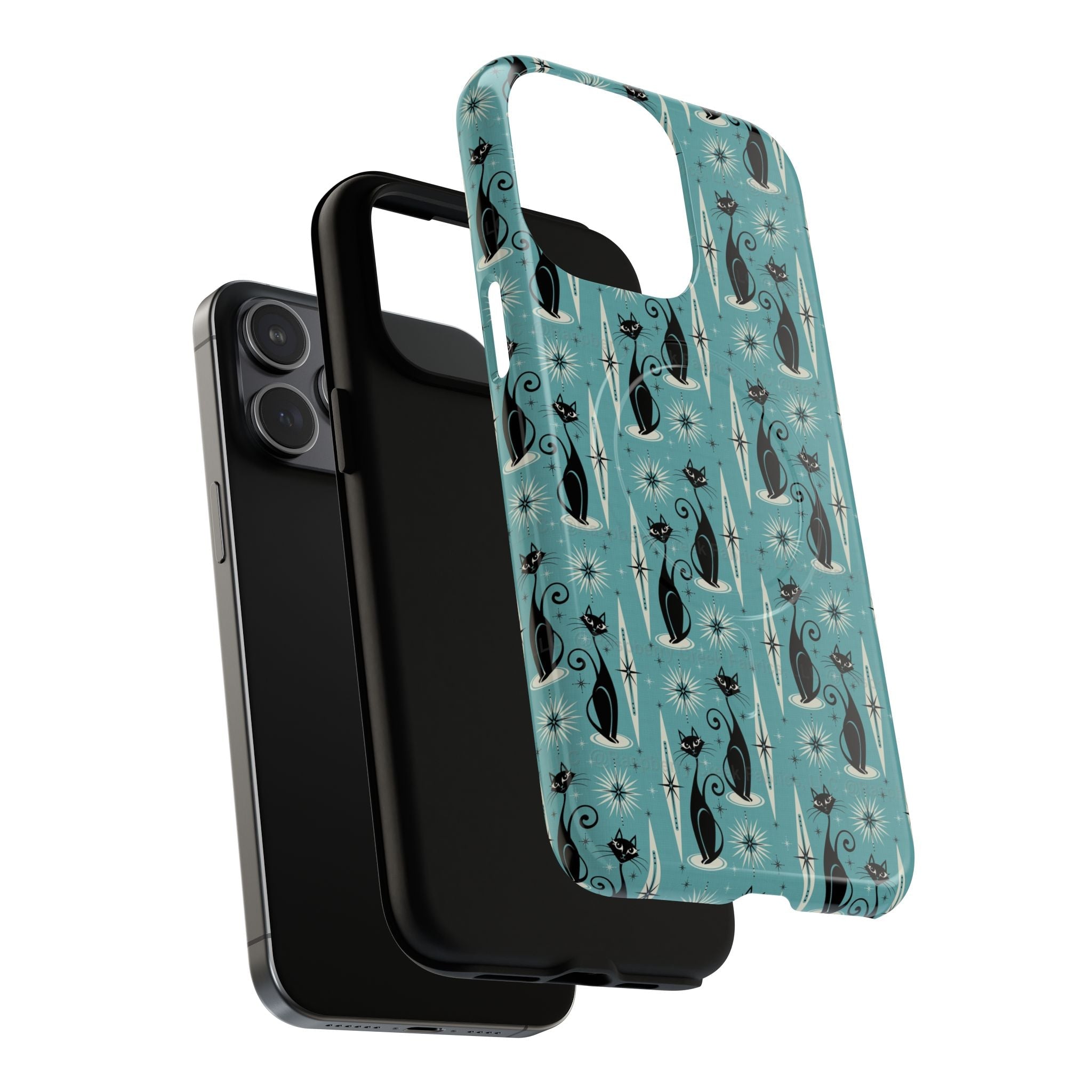 Mid - Century Retro Coolest Kitty Cats Tough Magnetic Phone Case - POPvault