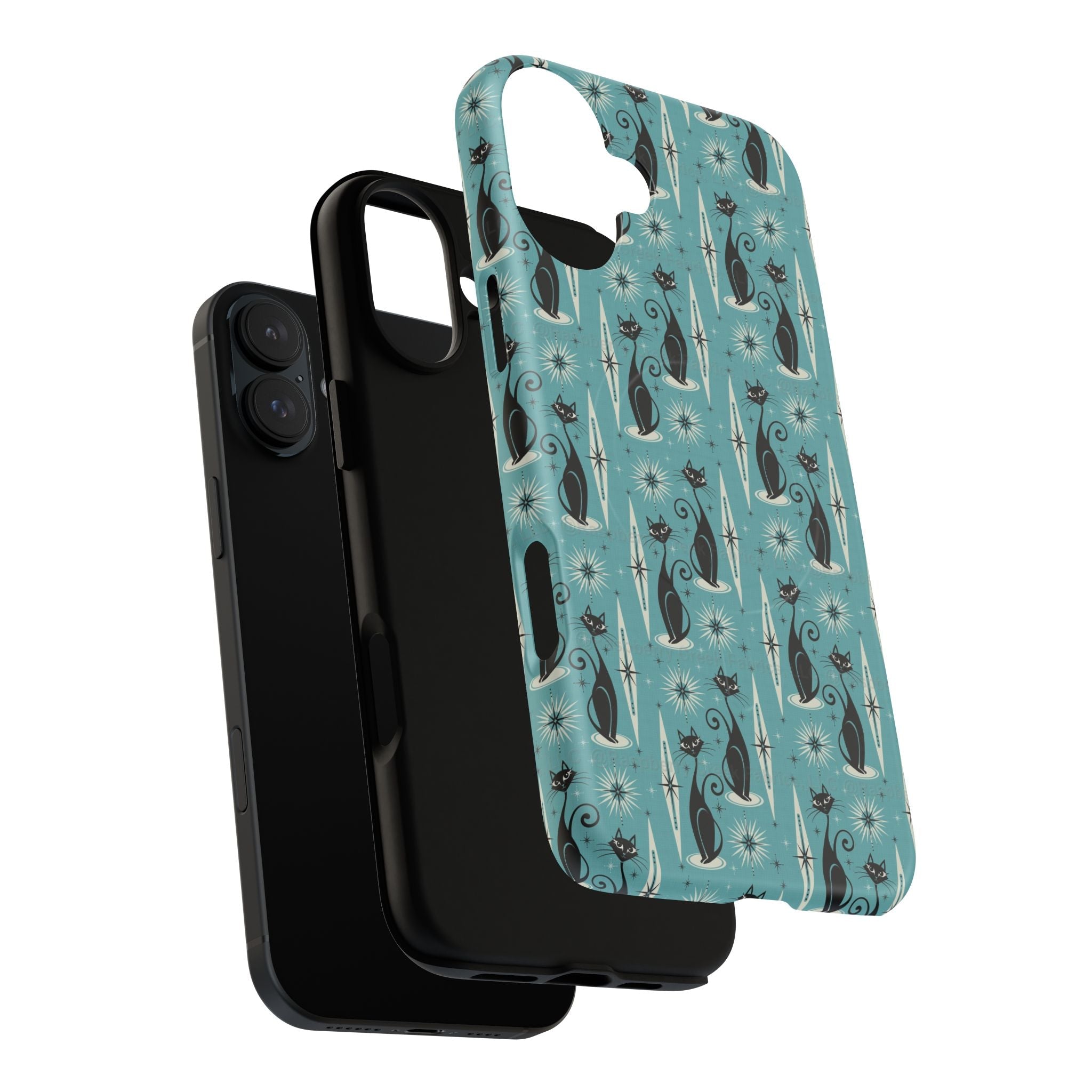 Mid - Century Retro Coolest Kitty Cats Tough Magnetic Phone Case - POPvault