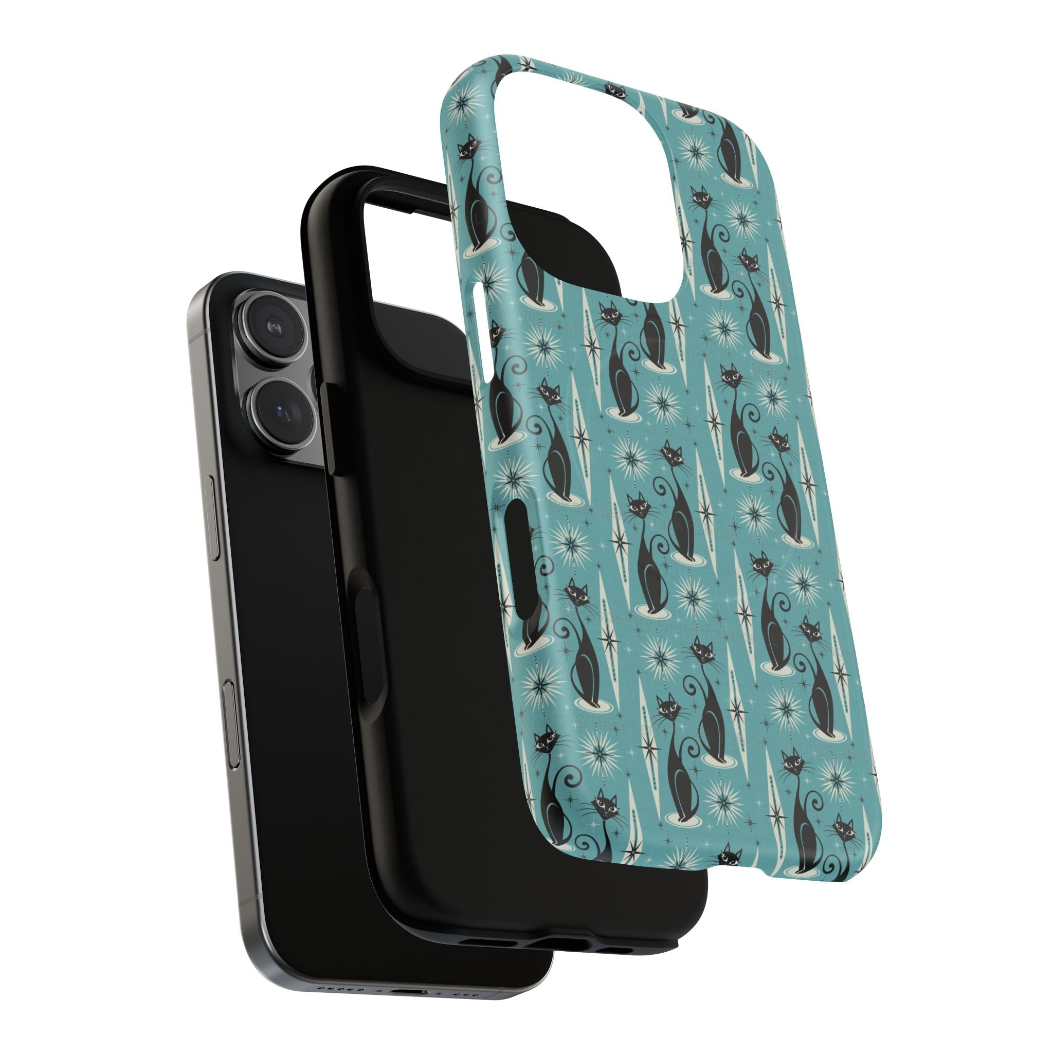 Mid - Century Retro Coolest Kitty Cats Tough Magnetic Phone Case - POPvault