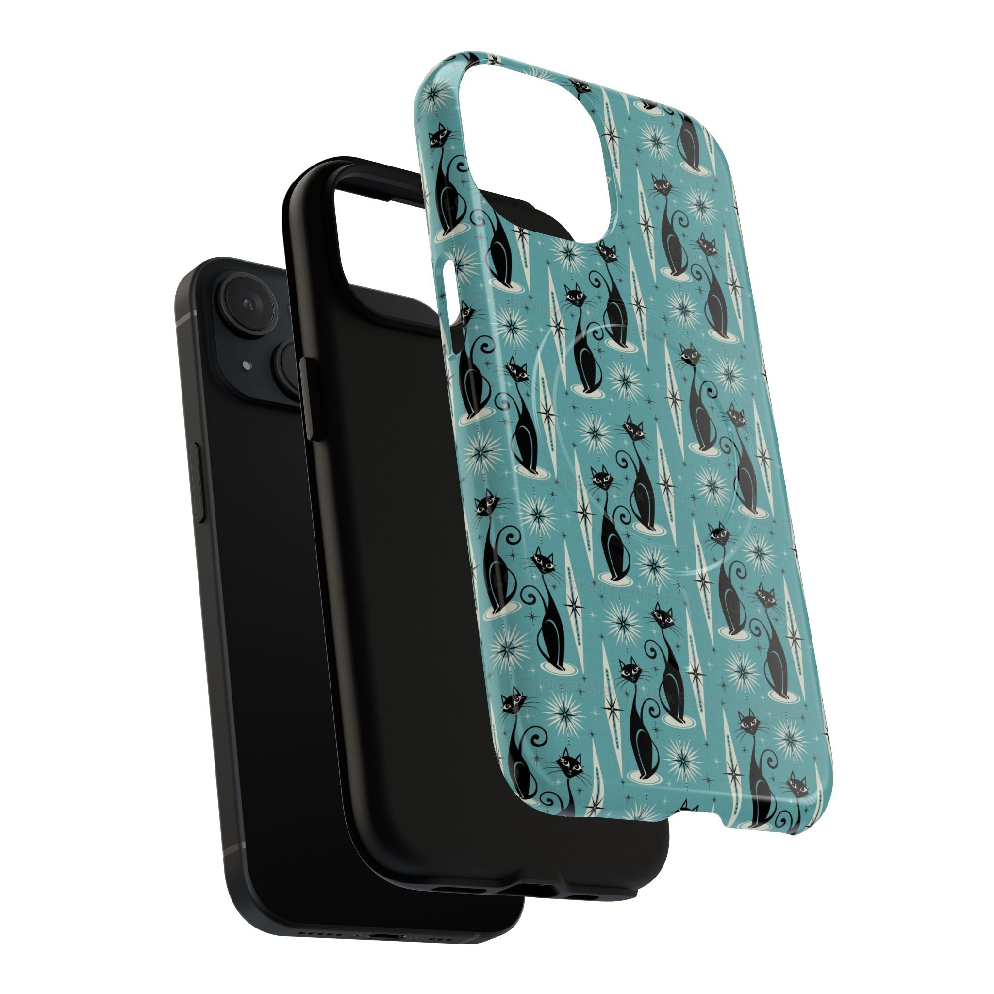 Mid - Century Retro Coolest Kitty Cats Tough Magnetic Phone Case - POPvault