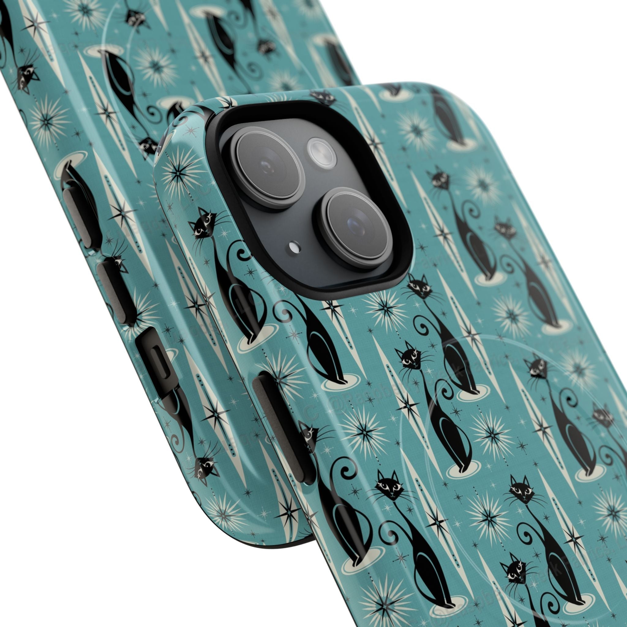 Mid - Century Retro Coolest Kitty Cats Tough Magnetic Phone Case - POPvault