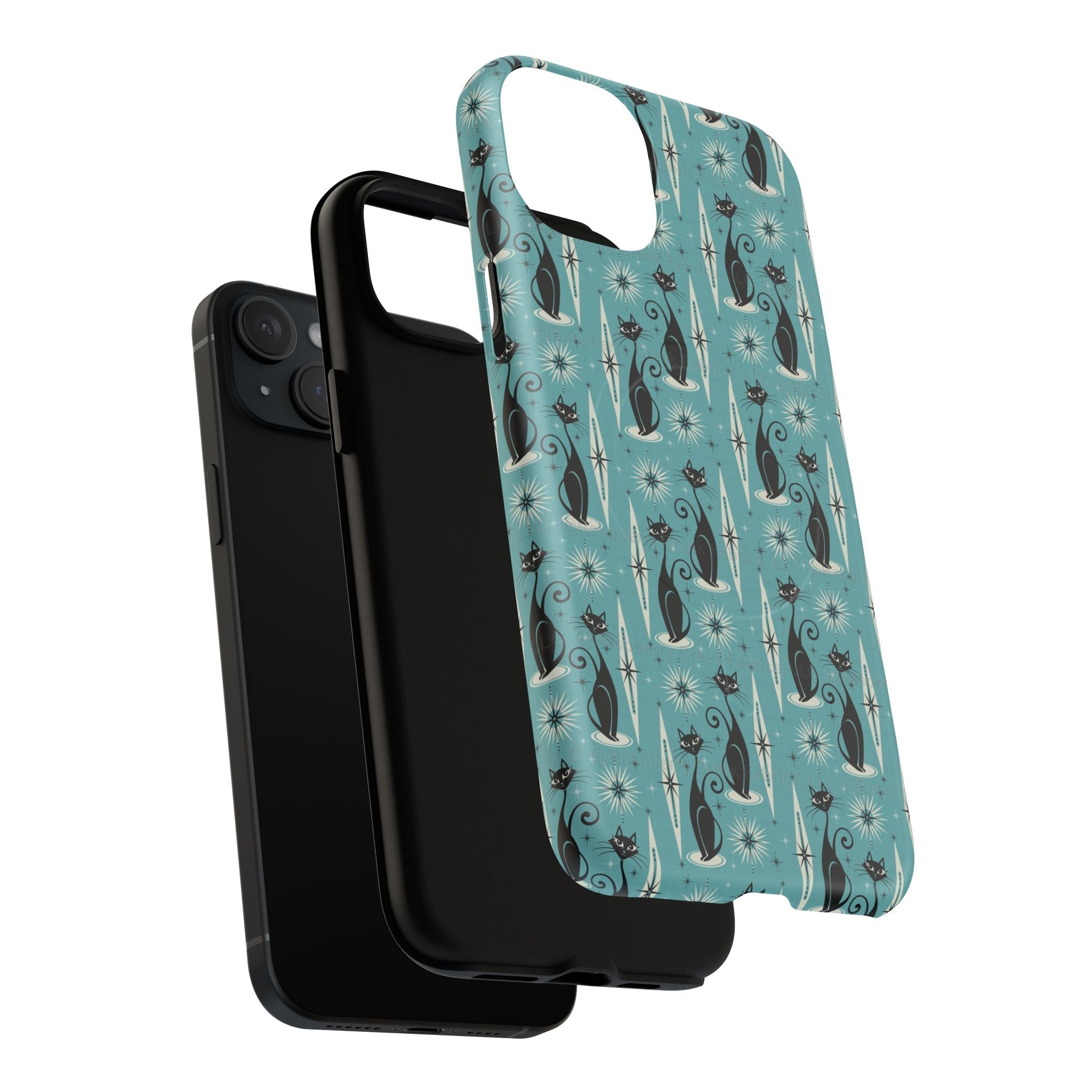 Mid - Century Retro Coolest Kitty Cats Tough Magnetic Phone Case - POPvault