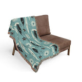 Mid - Century Retro Coolest Kitty Cats Vintage Ski Lodge Woven Blanket - POPvault